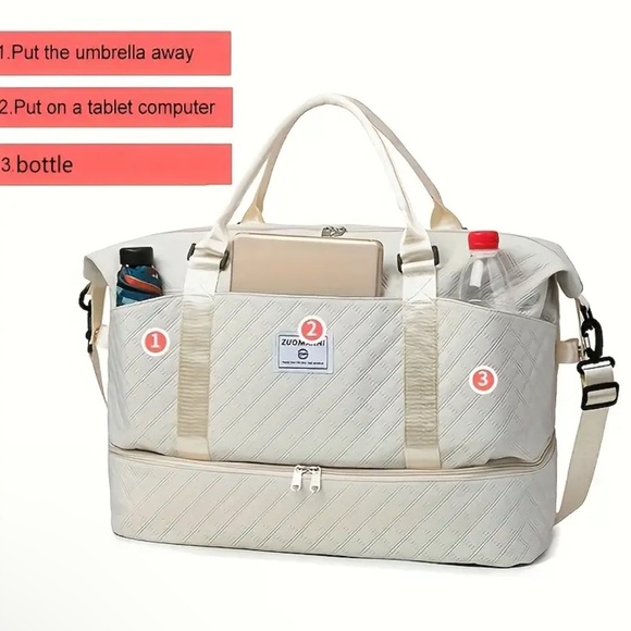 3 piece Pink Quilted Travel Bag Set with Versatile Design brand new - Picture 8 of 8